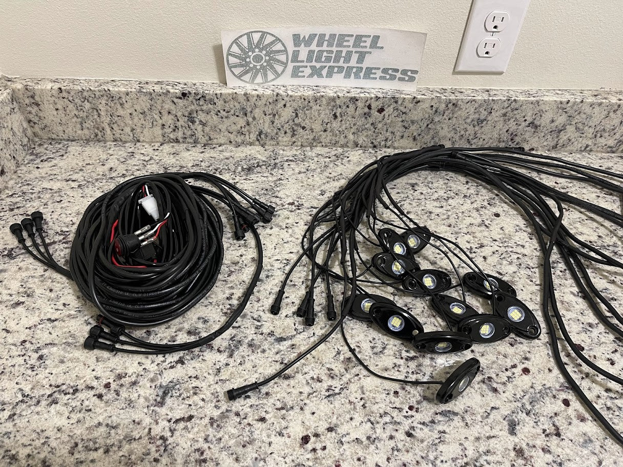 12 Piece White Rock Light Kit