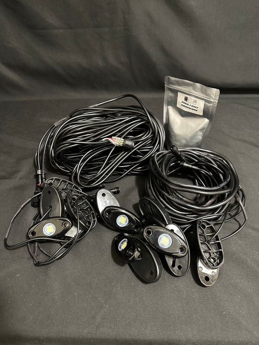 8 Piece White Rock Light Kit