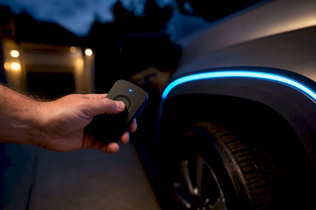 Hand using wireless truck LED controller