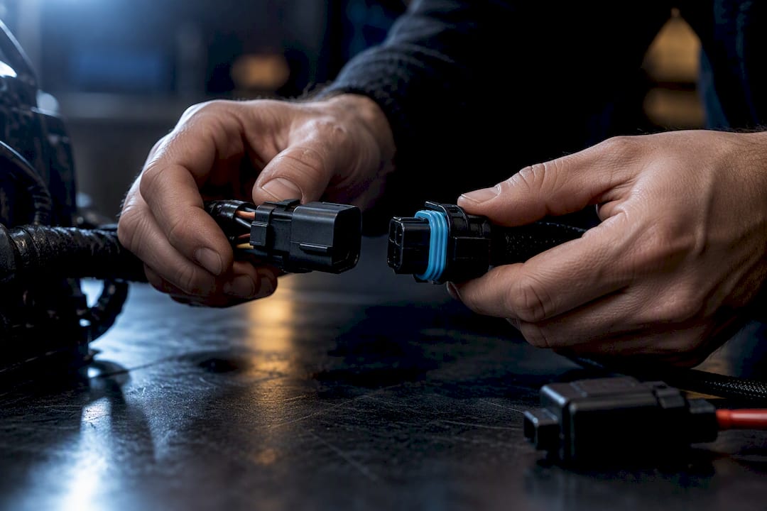 Comparing vehicle connectors and lighting harnesses
