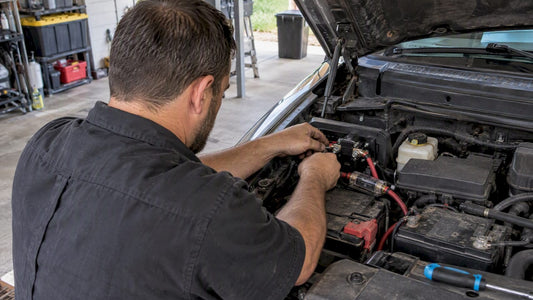 Installer wiring a pickup battery isolator