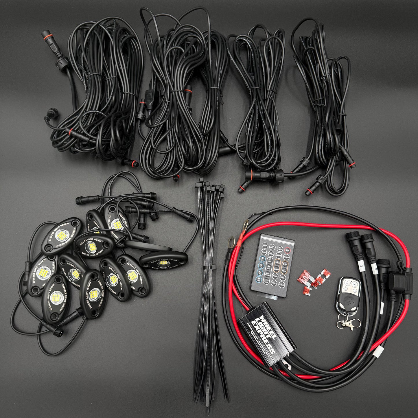 12 Piece White Rock Light Kit