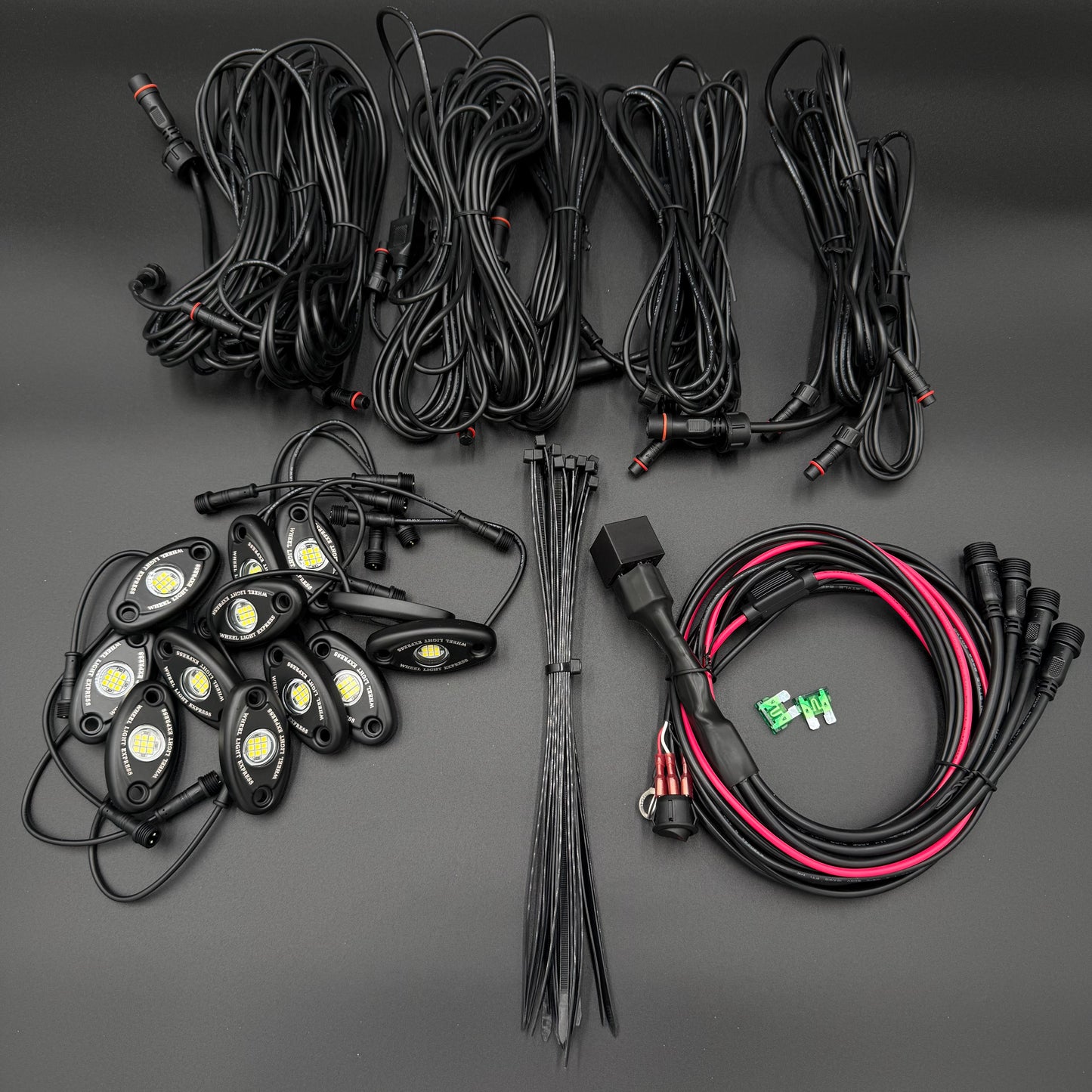 12 Piece White Rock Light Kit